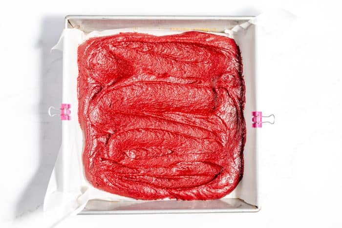 Red velvet brownie batter. 